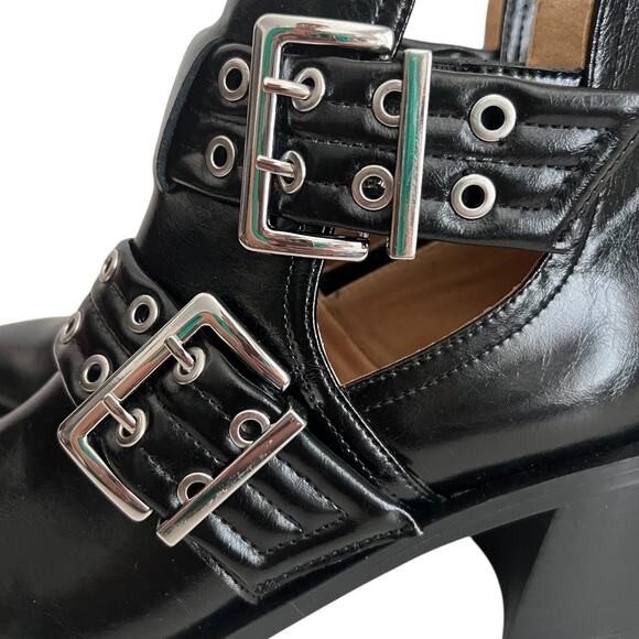 Steve Madden Grazia Black Leather Pointed Toe Moto Bootie Size 8.5 - Picture 5 of 11